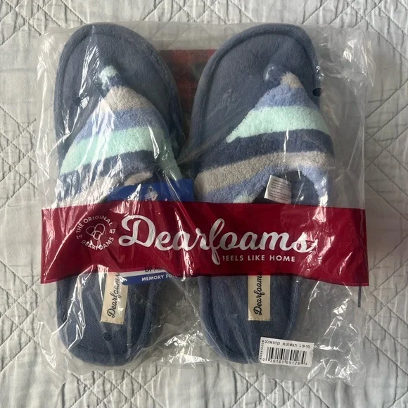 Dearfoams Melanie Colorblocked Microfiber Terry Thong, Women’s Large 9–10 (NWT) - Picture 4 of 7